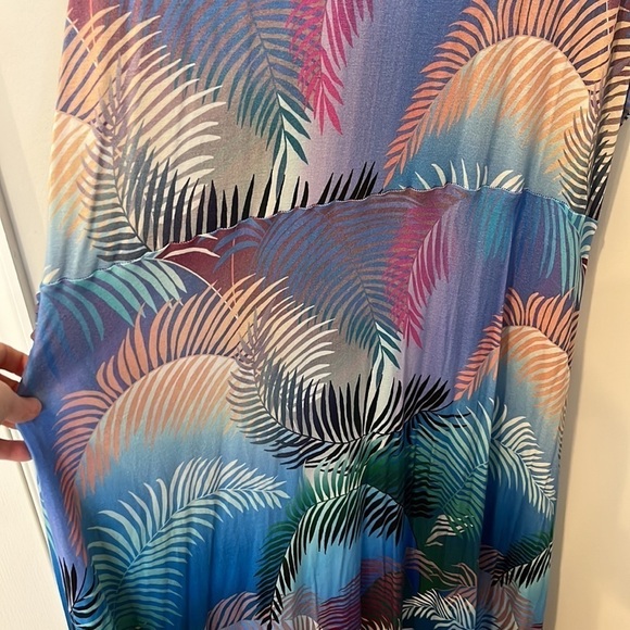 Soft Surroundings Anya Ombré Palms Tropical Midi Summer Dress Size 2X - Picture 6 of 6
